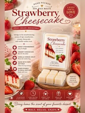 🍓🍰Strawberry Cheesecake Wax Melts🍰🍓